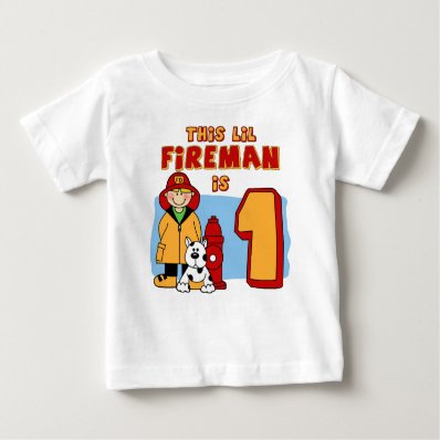 Lil Fireman 1st Birthday T-shirt