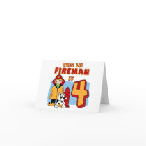 Lil Fireman 4th Birthday Greeting Cards