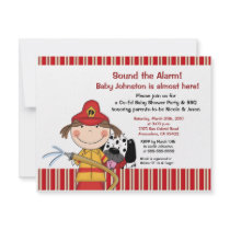 Lil Firetruck Baby Shower Invitation