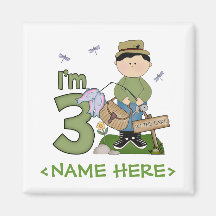 Lil Fisherman 3rd Birthday Fridge Magnets