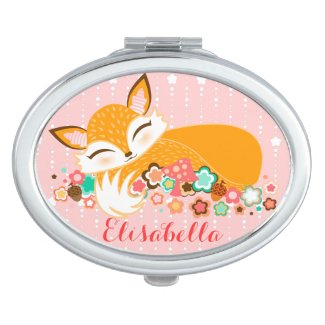 Lil Foxie Cub - Cute Baby Fox with Custom Name Travel Mirrors