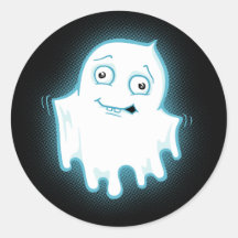 Lil' Ghost Halloween Design Round Sticker