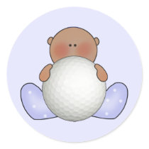 Lil Golf Baby Boy- Ethnic Round Sticker