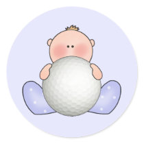 Lil Golf Baby Boy Round Stickers