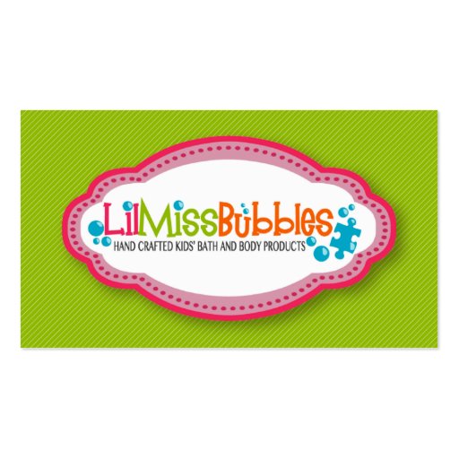 Lil Miss Bubbles Business Cards (10/2013) (front side)