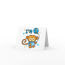 Lil Monkey 1st Birthday Greeting Cards