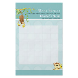 Lil Monkey, Baby Boy Shower Bingo n Scramble Game flyer