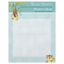 Lil Monkey,  Baby Boy Shower Bingo n Scramble Game Full Color Flyer
