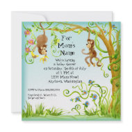 Lil Monkey, Boy Baby Shower Invitation invitation