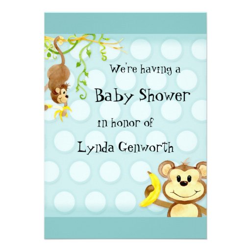 Lil Monkey, Boy Baby Shower Invitation