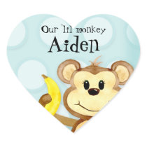 Lil Monkey, Girl Baby Shower Sticker Seal