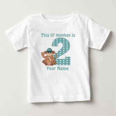 Lil Monkey Personalized 2nd Birthday Shirt
