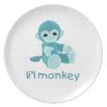 L'il Monkey (teal) plates