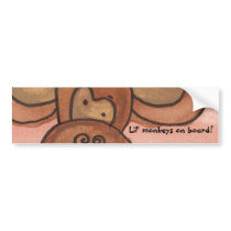 Lil' monkeys on board! bumper sticker bumper stickers by sarahwolf2 Lil' monkeys on board! bumper sticker bumper stickers