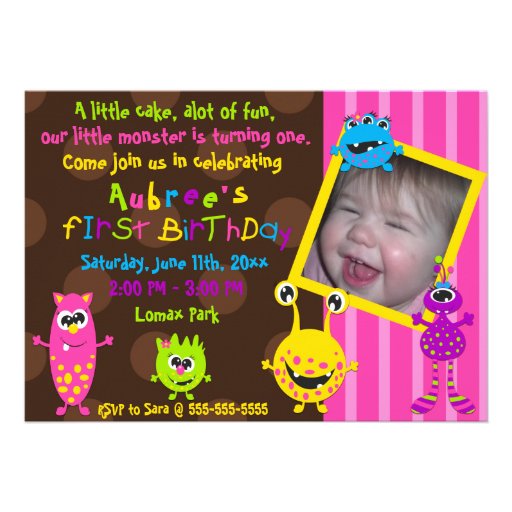 Lil Monsters First Birthday. Invite