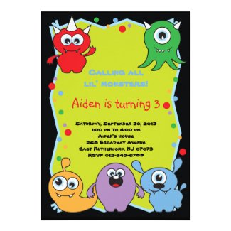 Lil' Monsters Party Invites