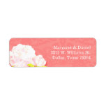 Lil Peony Blooms Coral Reef Wedding Address Labels