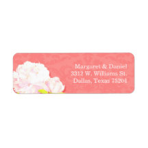 Lil Peony Blooms Coral Reef Wedding Address Labels