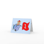 Lil Pilot Bear 1st Birthday Cards