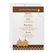 Lil Pumpkins Fall Custom Baby Shower Menu Custom Announcements