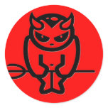 Lil' Red Devil Round Sticker