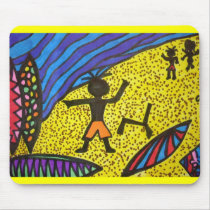 Lil Surfer Dude at Work Mouse Pads
