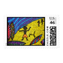 Lil' Surfer Dude at Work postage