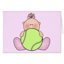 Lil Tennis Baby Girl Card