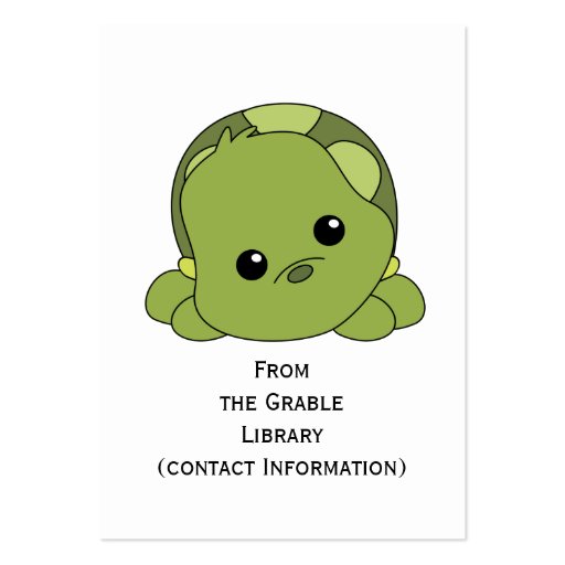 Lil Turtle Book Return Cards Business Cards (back side)