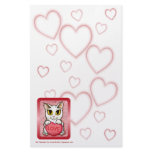 Lil Valentine White Cat Candy Hearts Stationery