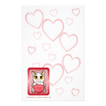 Lil Valentine White Cat Candy Hearts Stationery stationery