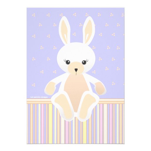 Lil White Bunny Baby Shower Invitation