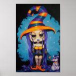 Lil Witch Adorable Fantasy Art Print