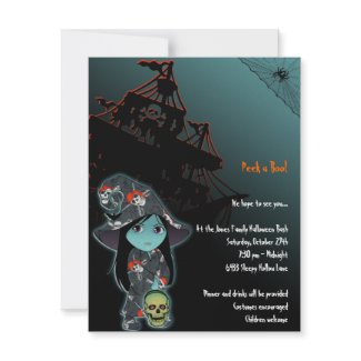 Lil' Witch in Pirate Skull Robe Halloween