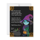 Lil' Witch in Rainbow Gown Halloween Invitation