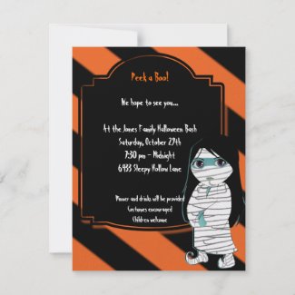 Lil' Witch the Mummy Halloween Party Invitation invitation
