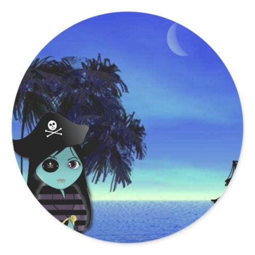 Lil' Witch the Pirate Halloween sticker