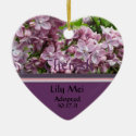 Lilac Adoption Announcement Ornament