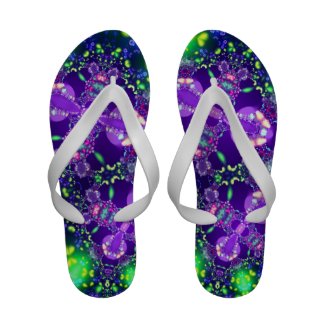 Lilac and Blue Butterfly Fractal Sandals
