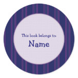 Lilac and blue striped bookplate Lilac and blue striped bookplate