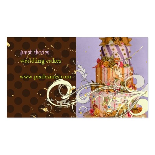 Lilac and Chocolate Bakery/pâtisserie Business Cards (back side)