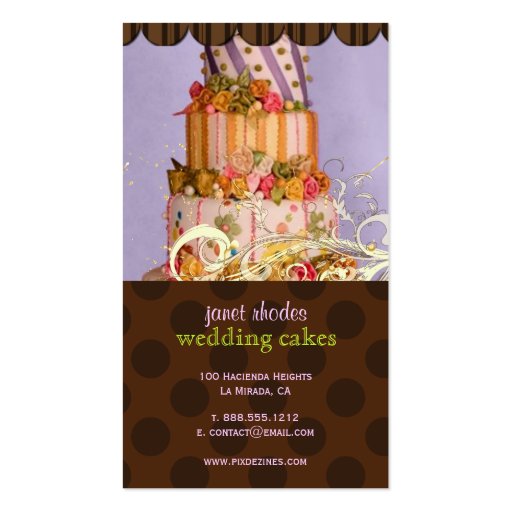 Lilac and Chocolate Bakery/pâtisserie Business Cards (front side)