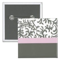 Lilac and Gray Floral Pattern Button