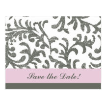 Lilac and Gray Floral Pattern Post Cards