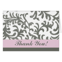 Lilac and Gray Floral Thank You Greeting Cards
