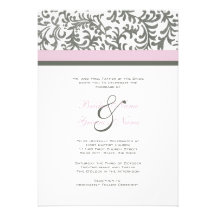 Lilac and Gray Wedding Invitation