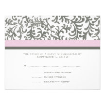 Lilac and Gray Wedding RSVP Invitation