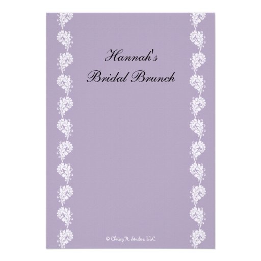 Lilac and Plum Redhead Bridal Shower Invitations