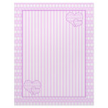 Lilac and white cute hearts and stripes letterhead template