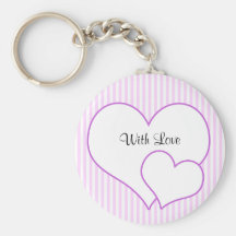 Lilac and white cute hearts keychain